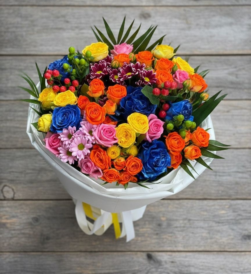 Букет цветов из: Розы и Хризантемы в Енисейске