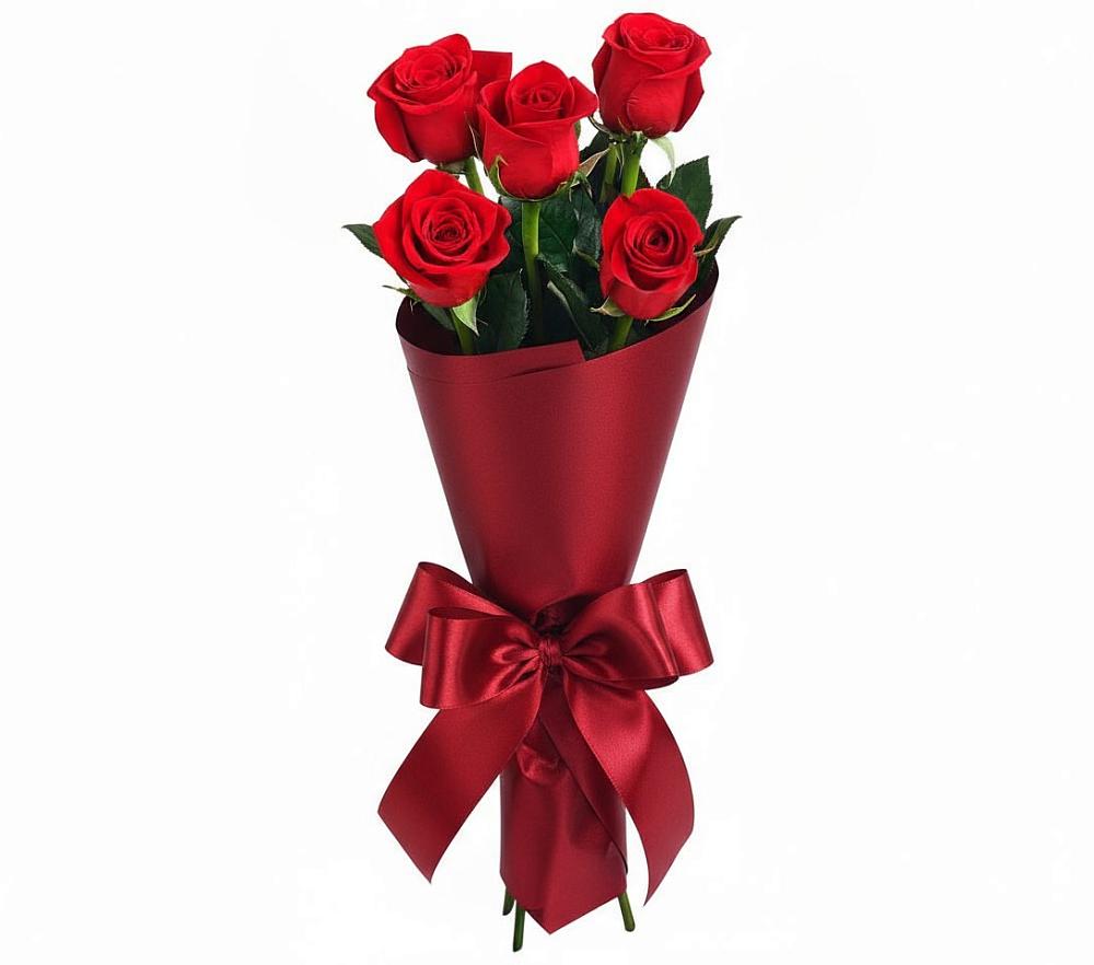 Букет 5 Красных роз Эдлесс Лав в Енисейске