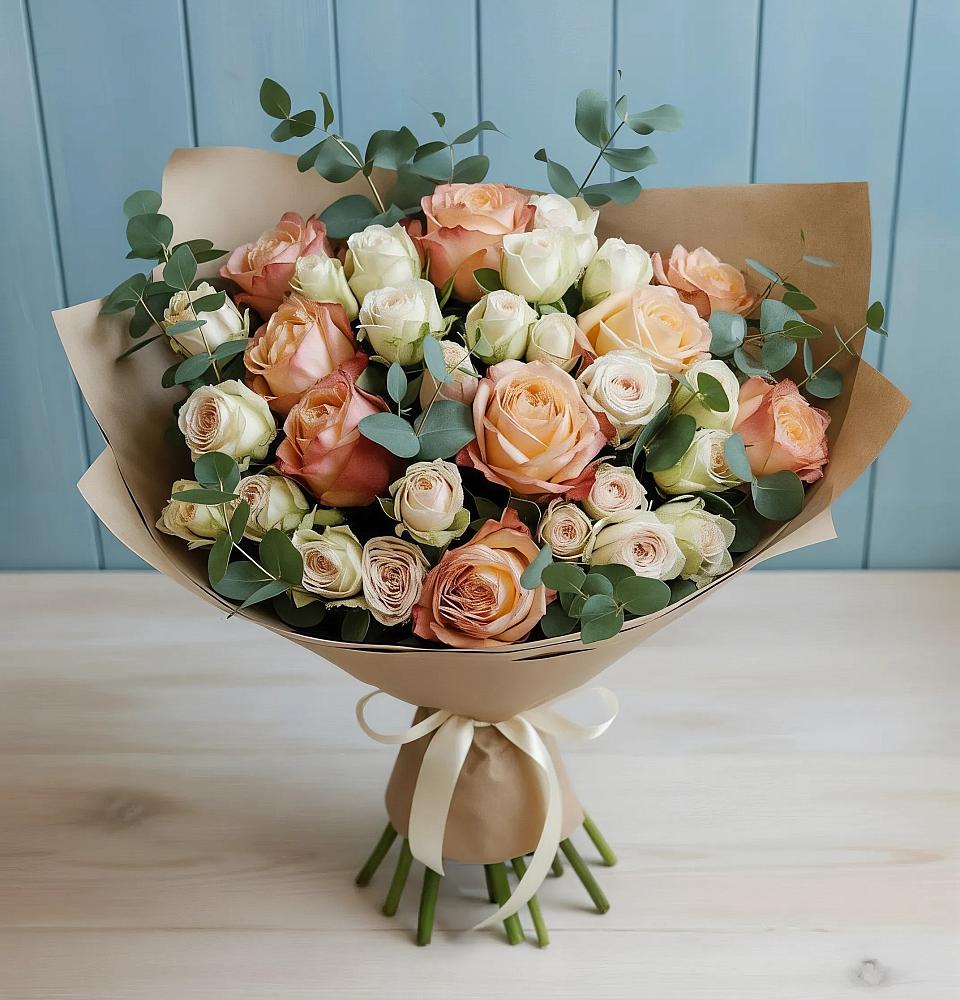 Букет цветов из: Альстромерии и Розы в Енисейске