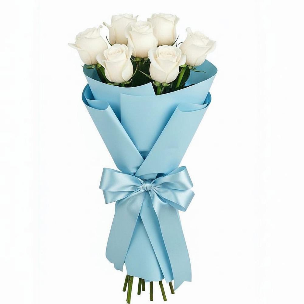 Букет 7 белых роз Проуд в Енисейске