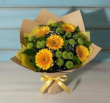 Букет цветов из:  Герберы и Хризантемы в Енисейске