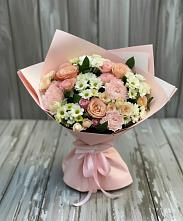 Букет цветов из:  Гвоздики, Розы и Хризантемы в Енисейске