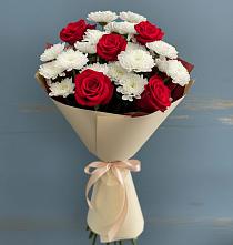 Букет цветов из:  Розы и Хризантемы в Енисейске