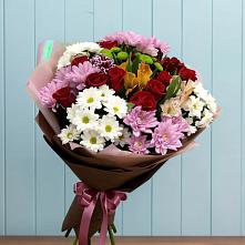 Букет цветов из:  Розы, Хризантемы и Альстромерии #REPLACE_PRED# Енисейске