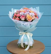 Букет цветов из:  Хризантемы и Розы в Енисейске