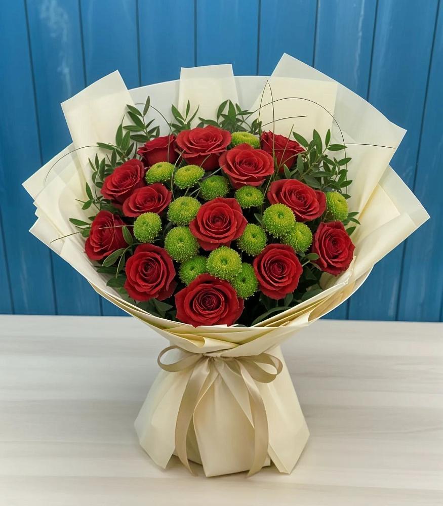 Букет цветов из: Розы и Хризантемы в Енисейске